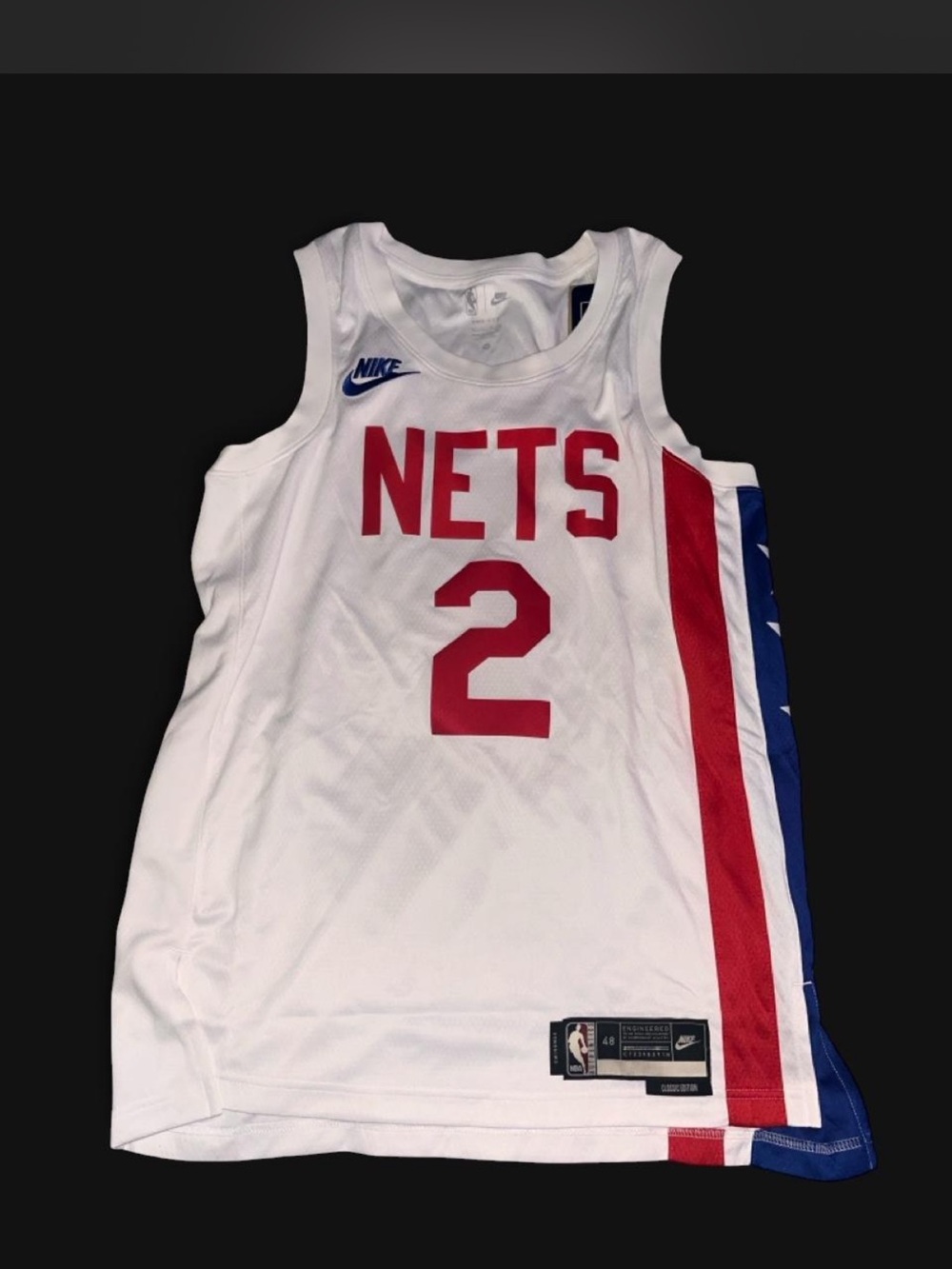 Nike White Basketball Jersey with Red & Blue Accents #2